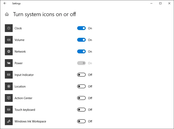 Windows 11/10のタスクバーにシステムアイコンが表示されない、または表示されない