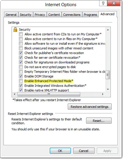 Internet Explorer の拡張保護モード: 有効にする方法