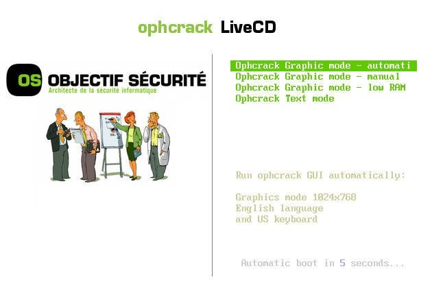 Ophcrack LiveCD 無料ダウンロード: Windows パスワードを回復する