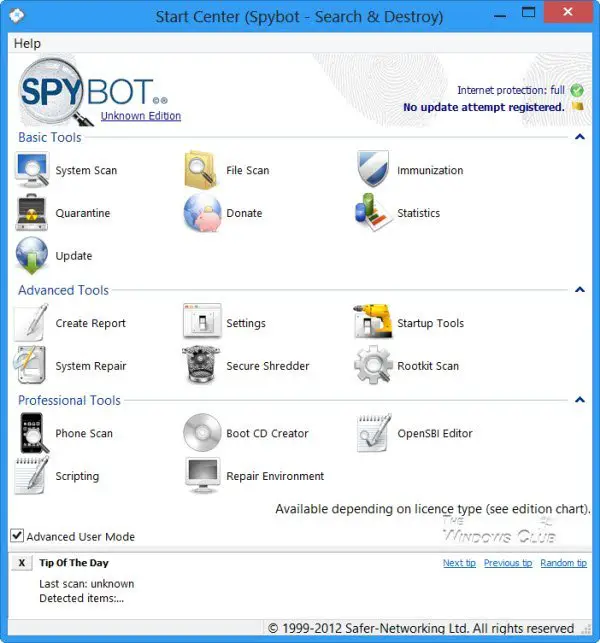 Spybot Search and Destroy がリリース