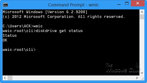 WMIC を使用して Windows 11/10 でハードディスクの状態をネイティブにチェックする