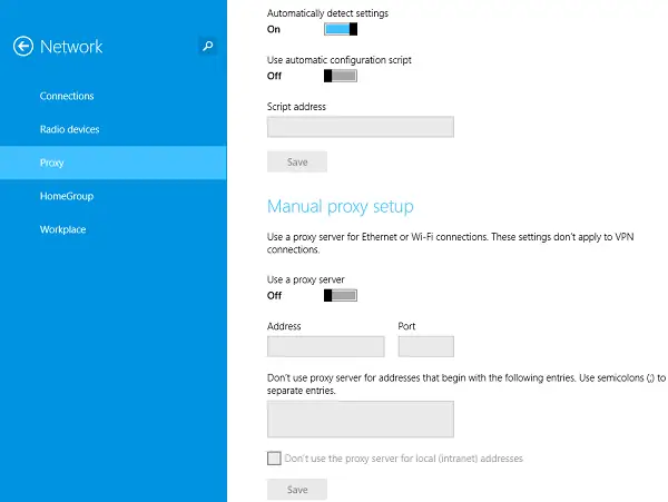 proxy setup