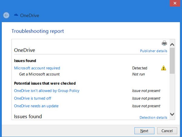 Windows PC 用 OneDrive トラブルシューティング ツール