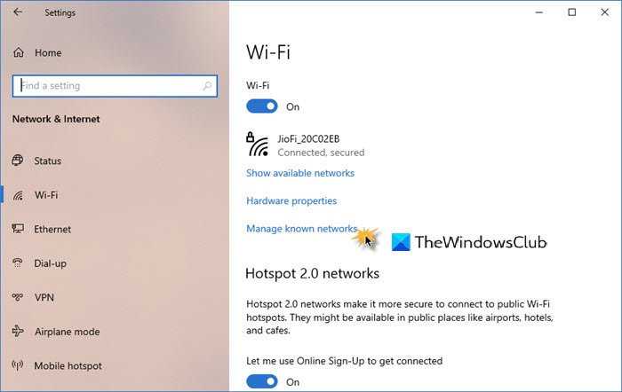 delete WiFi Network Profile