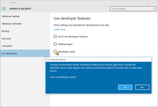 Windows 11/10で開発者モードを無効または有効にする方法