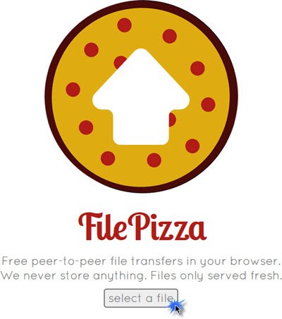 File Pizza では、ブラウザを使用して友人とファイルを共有できます