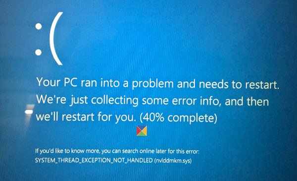 Windows 11 での SYSTEM_THREAD_EXCEPTION_NOT_HANDLED ブルー スクリーン