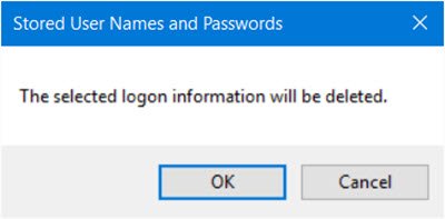 remove Stored User Names and Passwords