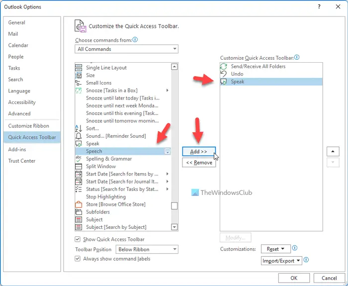 Outlook にメールを読み上げてもらう