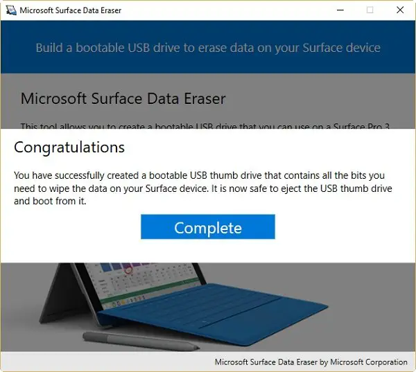 Microsoft Surface Data Eraser: データを安全に消去して保護します