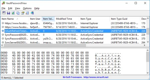 VaultPasswordView を使用すると、Windows Vault に保存されているパスワードを復号化できます