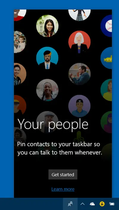 Windows 10 で People Bar を使用する方法