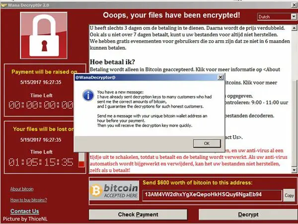 WannaCrypt または WannaCry ランサムウェア デクリプターが利用可能です