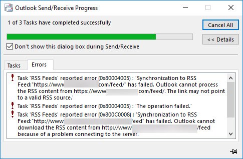 Windows 11/10 PC で Microsoft Outlook RSS フィードが更新されない