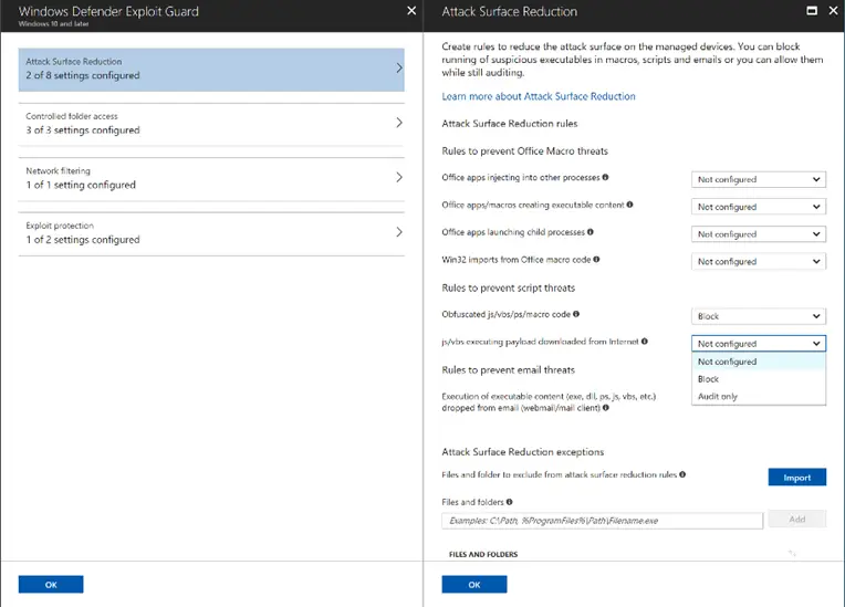 Windows Defender の攻撃対象領域の削減機能