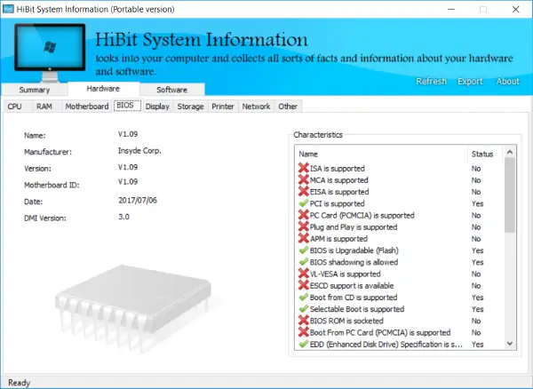 HiBit システム情報: Windows 11/10 PC に関するハードウェアおよびソフトウェア情報を表示します。