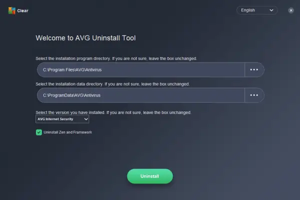 AVG Clear と AVG Remover を使用して AVG アンチウイルスなどを完全にアンインストールする