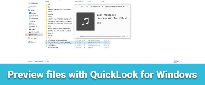 QuickLook アプリを使用して Windows でファイルをプレビューする方法