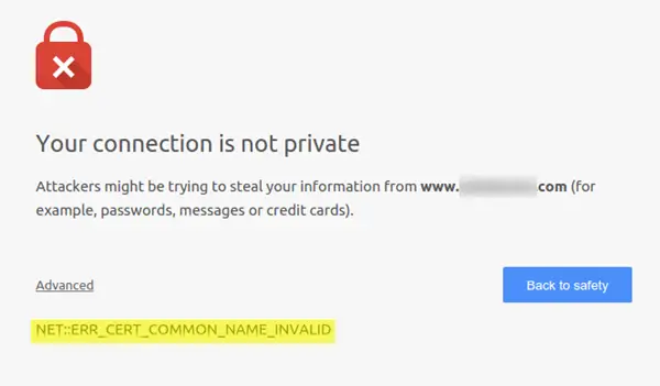 ERR_CERT_COMMON_NAME_INVALID Chrome エラーを修正