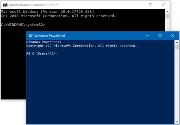 コマンド プロンプトと Windows PowerShell の違い