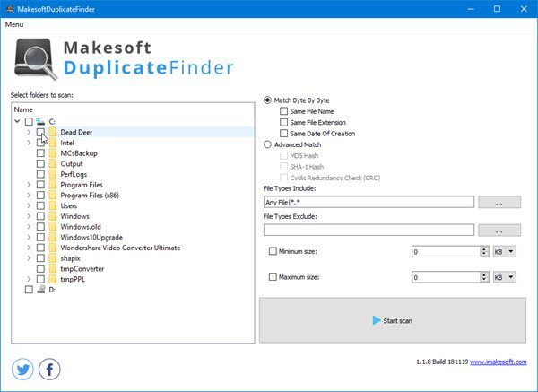 Makesoft DuplicateFinder で重複ファイルを検索して削除する