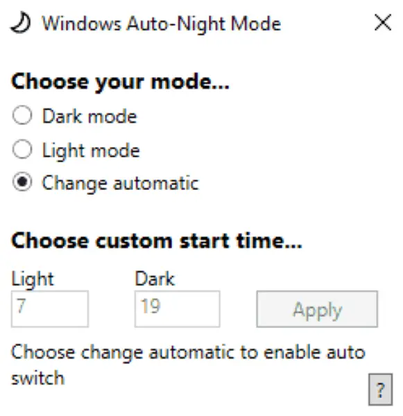 Windows オートナイト モードでダーク テーマとライト テーマを自動的に切り替える