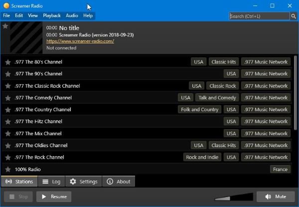 Screamer Radio は Windows PC 用の優れたインターネット ラジオ アプリです