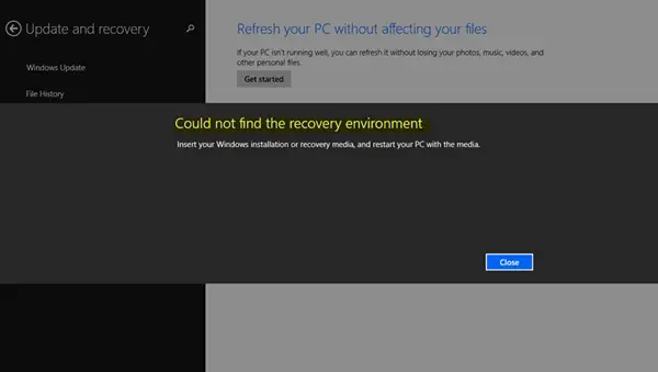 Windows 11 で回復環境が見つかりませんでした