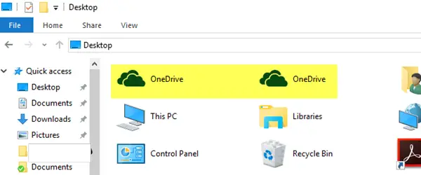 Windows 11/10 のエクスプローラーで OneDrive フォルダーが複製される