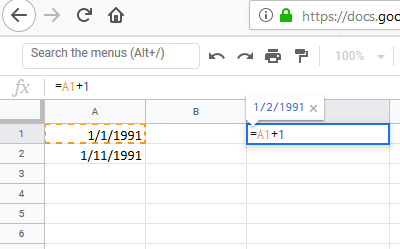 Enter the formula in C1