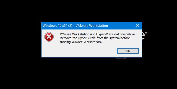 VMware Workstation and Hyper-V are not compatible