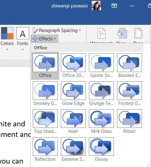 Office プログラムでドキュメントのテーマの色を変更する方法