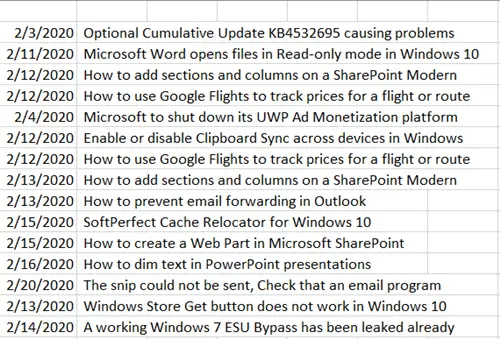 Excel で 1 つの長い列を複数の列に分割する方法