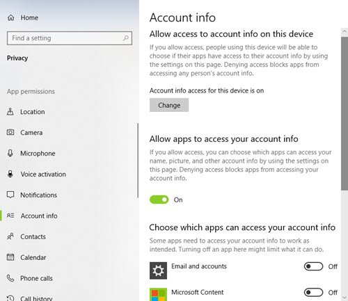 Windows 10 Privacy Settings