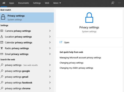 Windows 10 Privacy Settings