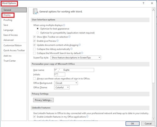 How to Turn off Paragraph marks in Microsoft Word