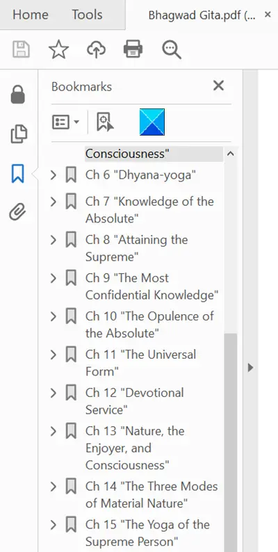 Bookmarks Visible