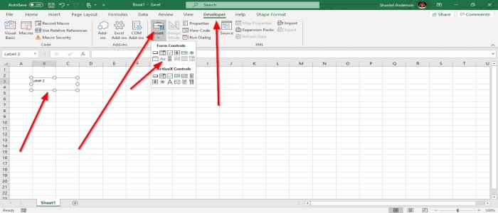 Excel でフォーム コントロールを作成して使用する方法