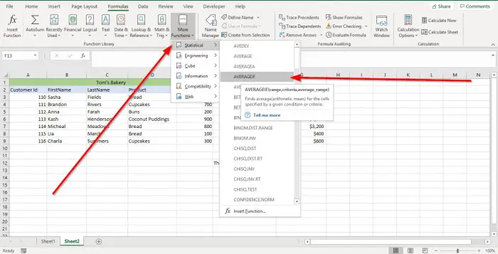 Excel で AVERAGEIF と AVERAGEIFS を使用する方法