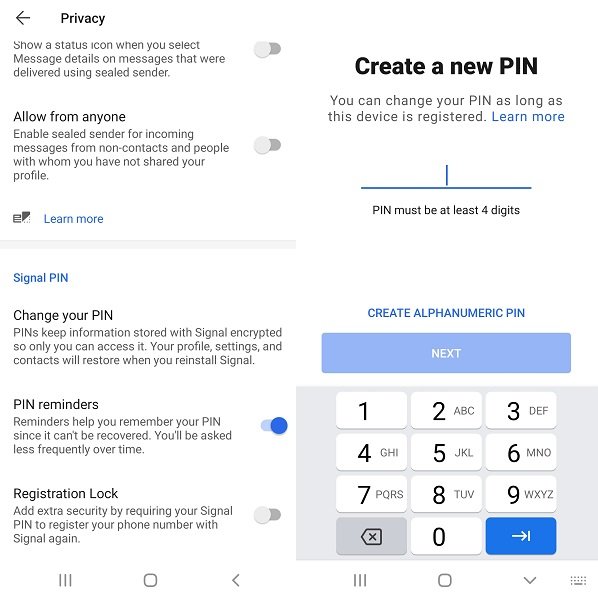 Signalアプリで画面ロックを有効にしてPINを変更する方法
