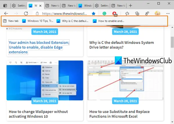 Windows 11/10のMicrosoft Edgeでお気に入りバーを表示する方法