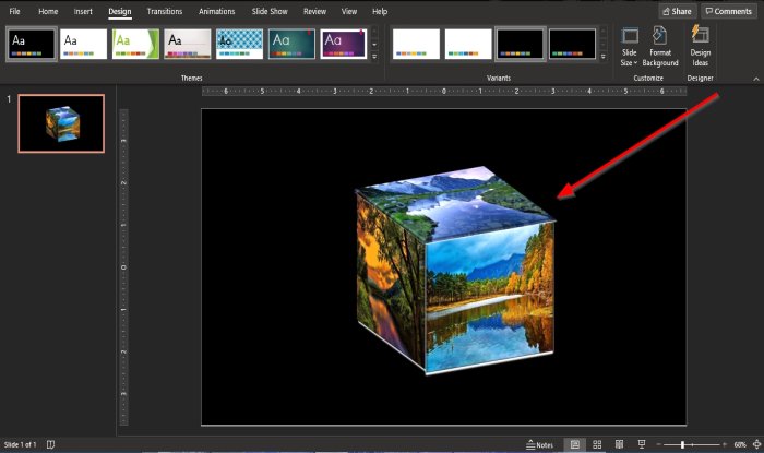 PowerPoint で 3D ピクチャ キューブを作成する方法