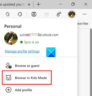 Browse Kids Mode in Edge