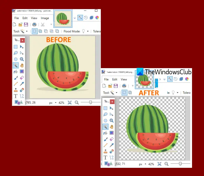 Windows 11/10のPaint.NETで透明画像を作成する方法