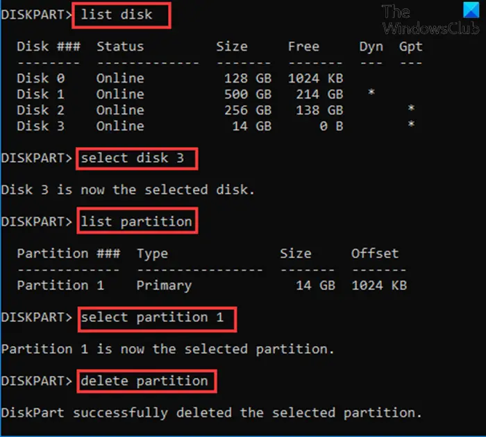 Windows 11/10 の USB フラッシュ ドライブでボリュームの削除オプションがグレー表示される