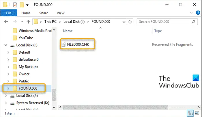 What is FOUND.000 folder? How to recover .CHK files