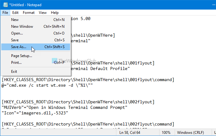 Add expandable Windows Terminal in context menu to open any profile