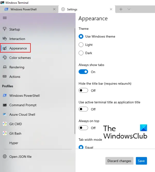 customize windows terminal appearance