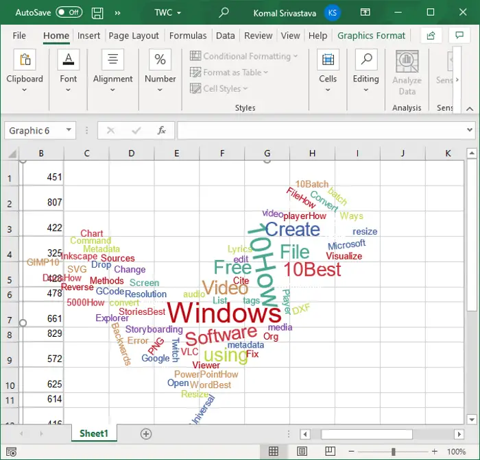 Microsoft ExcelでWord Cloudを作成する方法