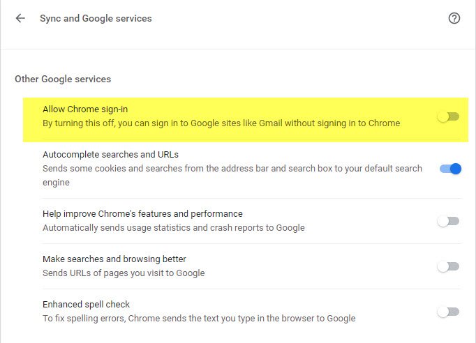 Sign into Google sites without signing into Chrome